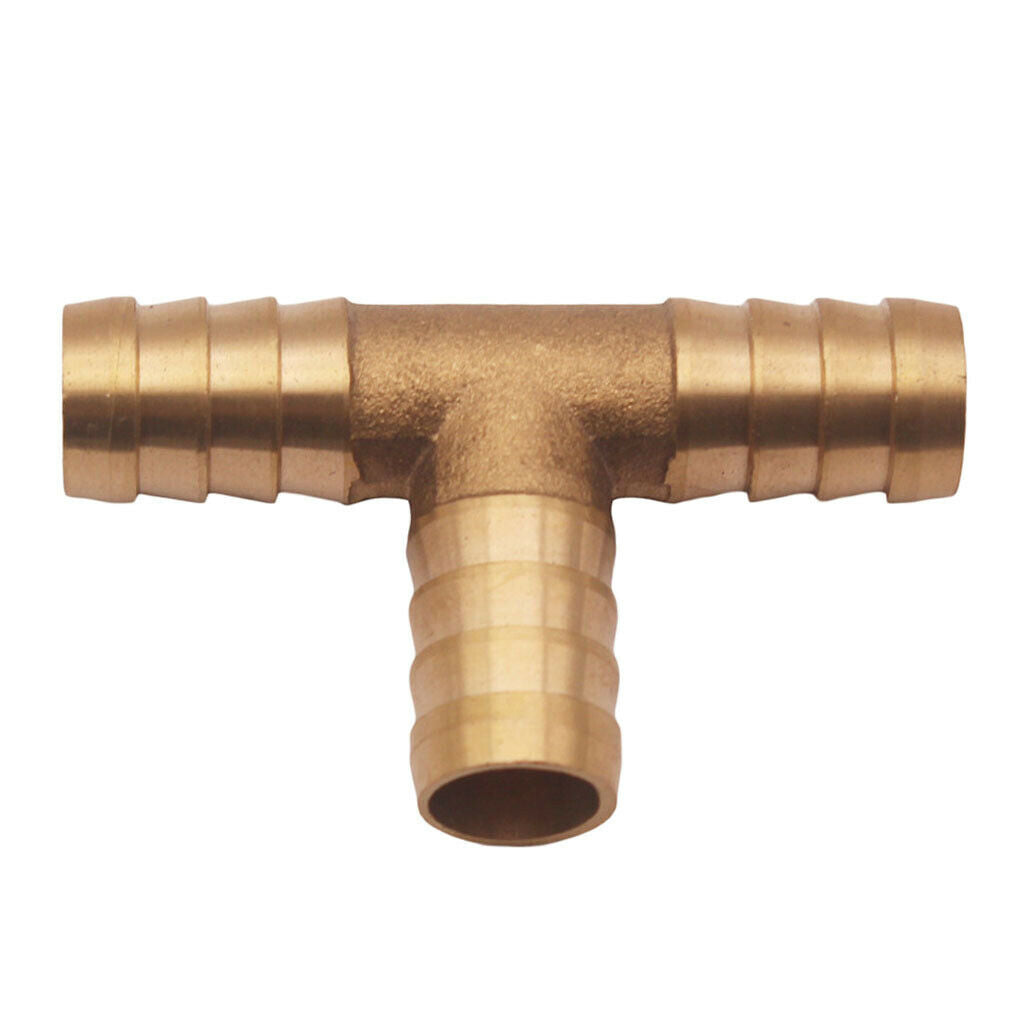 1/2" 12mm CAR HOSE BARB TEE Brass Pipe 3 WAY T Fitting Thread Gas Fuel Water