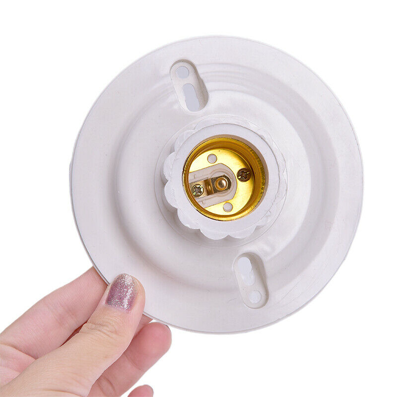 E27 LED Light Bulb Holder Round Socket E27 Base Hanging Lamp Socket Screw B  _DD