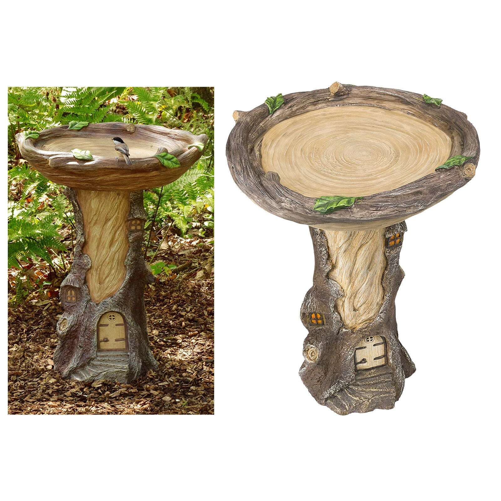 Tree Wild Bird Bath Feeder Bowl Garden Household Decor Statue For Balcony