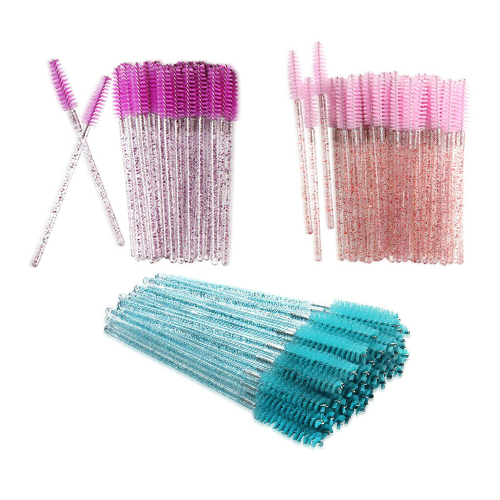 300x Eyelash Brushes Crystal Handle Eye Lash Extension Grafting Makeup Tool