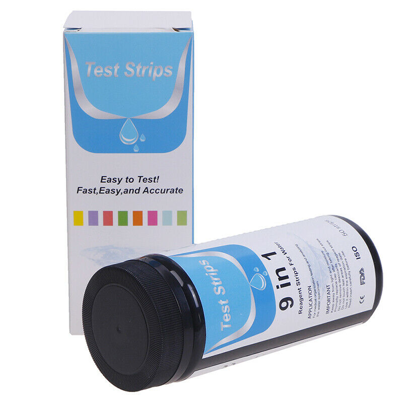 50Pcs 9IN1 PH Test Fish Tank Water Tropical Aquarium Pond Water Test Strips K SJ