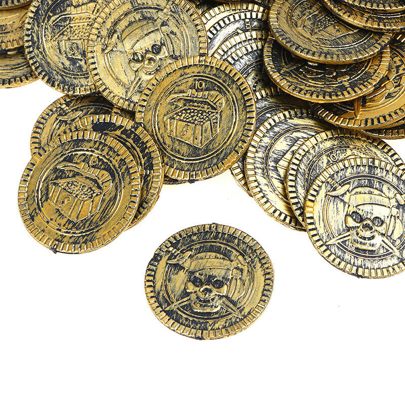 10pcs Pirate Treasure Coins Party Props Christmas Gift Game Currency Hallow XC