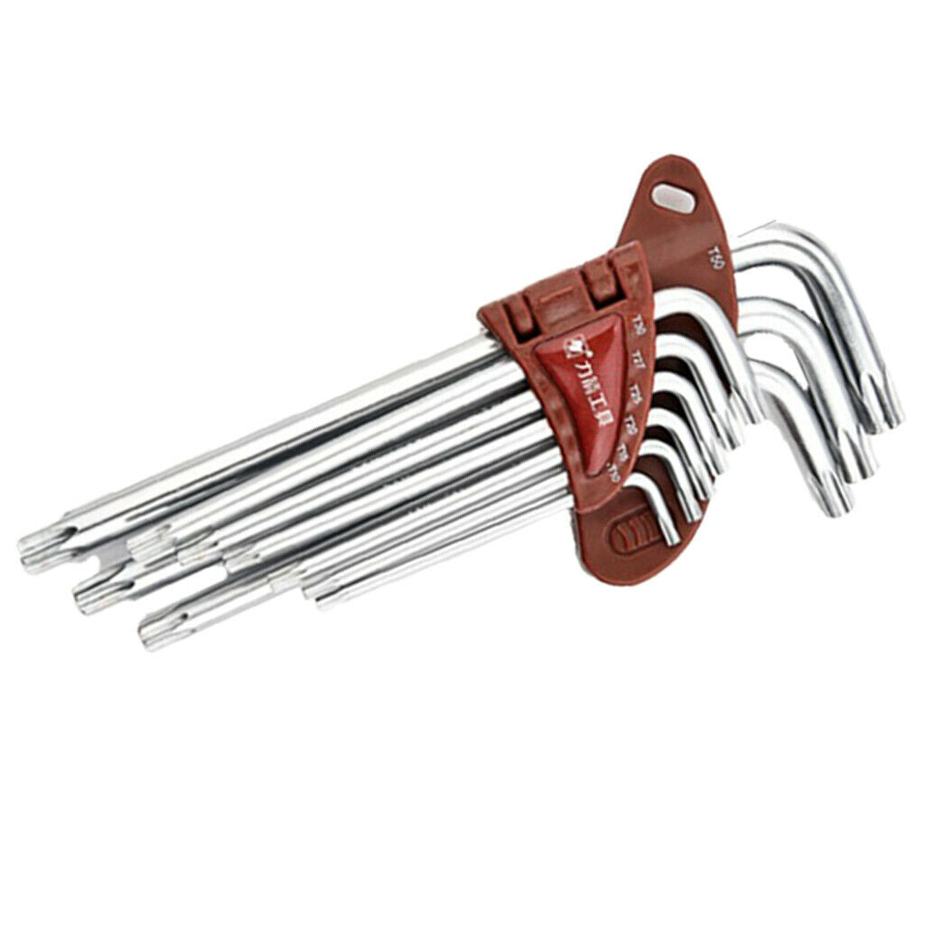 Steel L Handle Hex Key Allen Wrench Set Metric Long Plum Blossom End