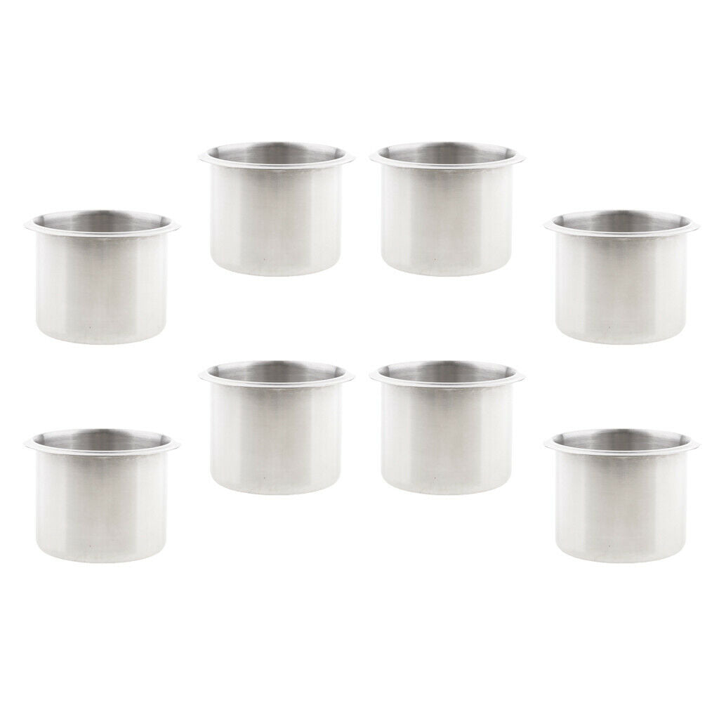 8x Chrome Polished Universal Cup Drink Holder for Boat Car Truck Sofa Marine