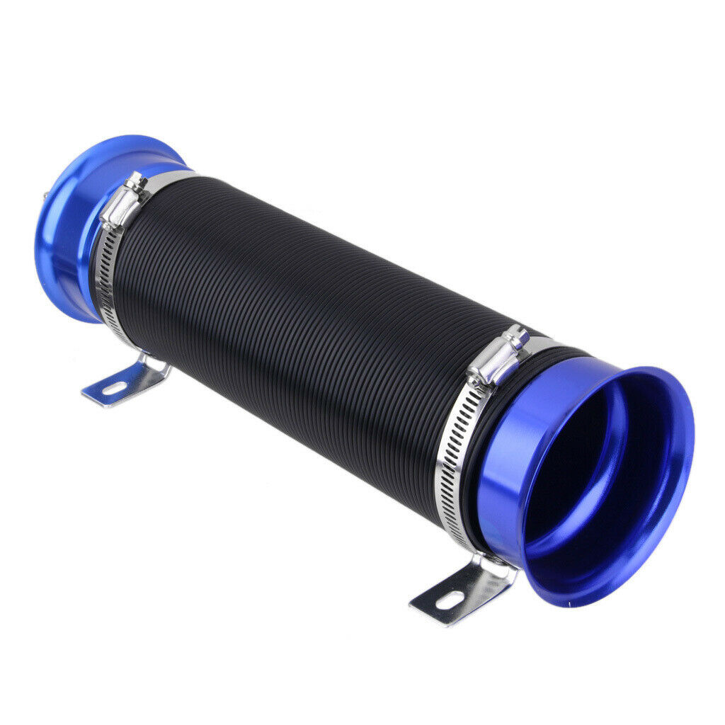 Adjustable Flexible Short Ram/Cold Air Intake Duct Turbo Tube Pipe Hose Blue