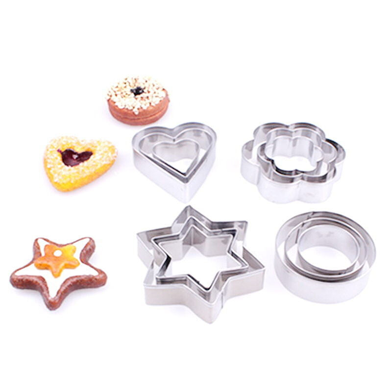 12Pcs Stainless Steel Cookie Fondant Cake Biscuit Mold Mould Sugarcraft Cu.l8