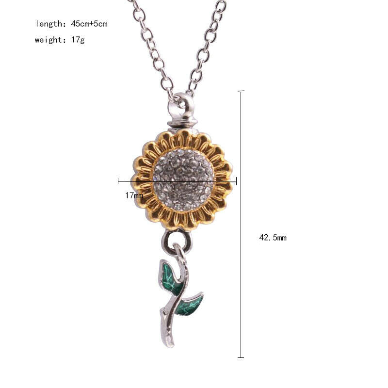 Cremation Pendant Sunflower Necklace Keepsake Urn Necklace For Ashes Jewe.l8