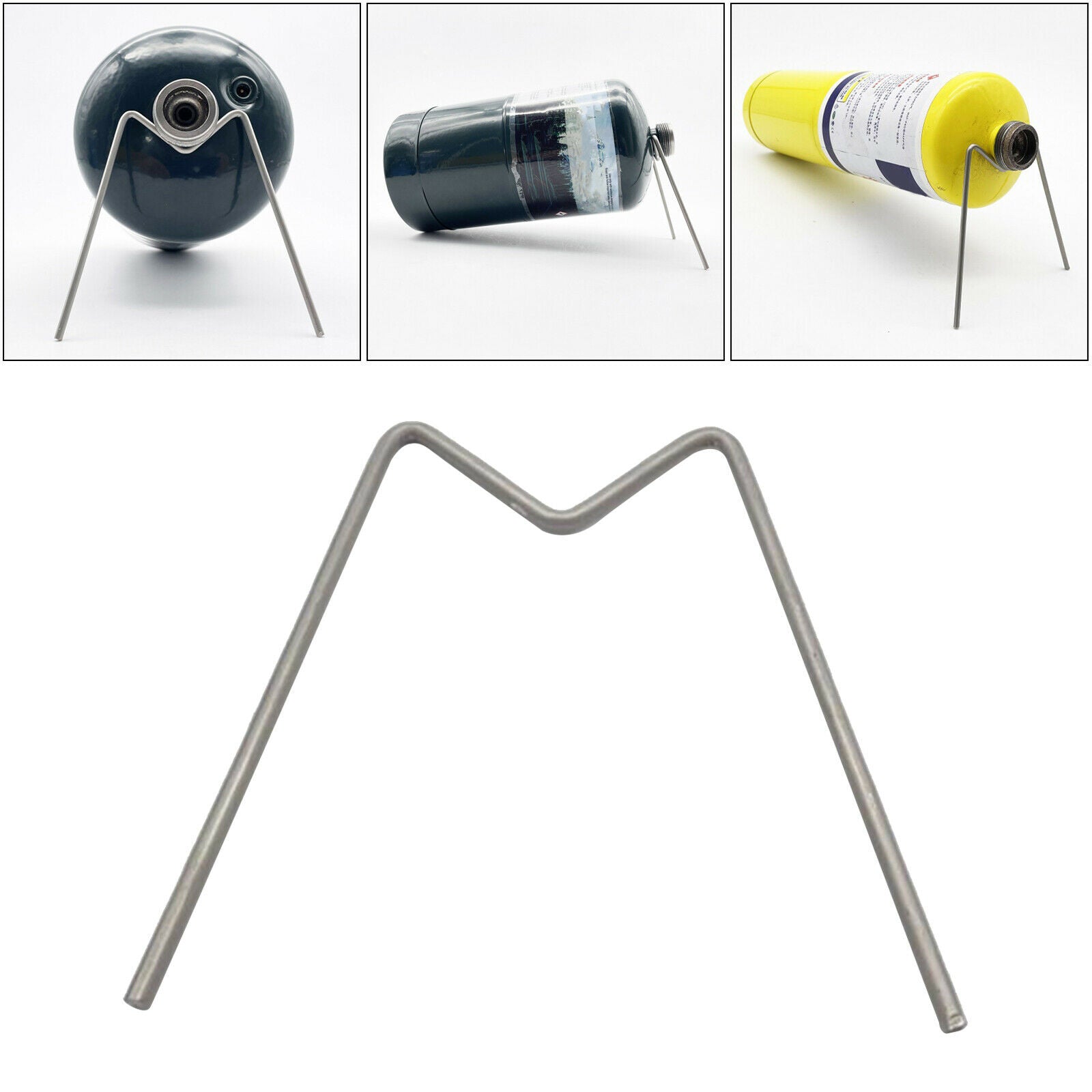 Stainless Steel M Shape Gas Tank Stand Portable Camping Holder Bracket Rack