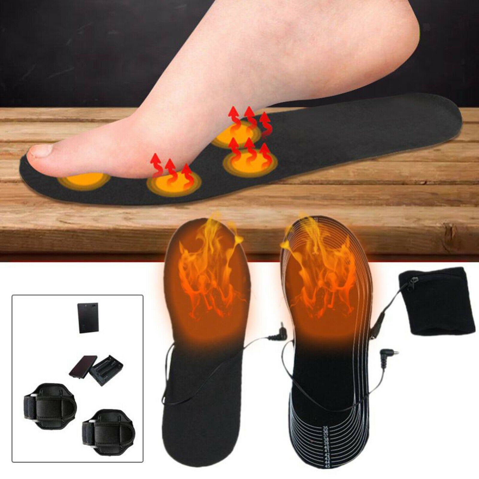 Winter Heated Socks Electric Adjustable Foot Warmer Cotton Breathable Skiing