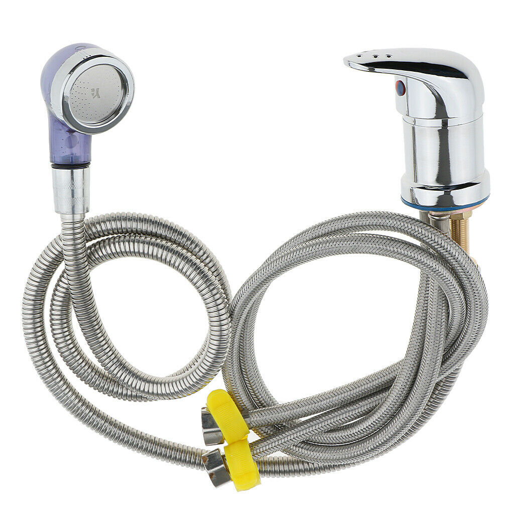 Hot Cold Faucet and Spray Hose for Beauty Salon Shampoo Bowl Parts Kit 70cm