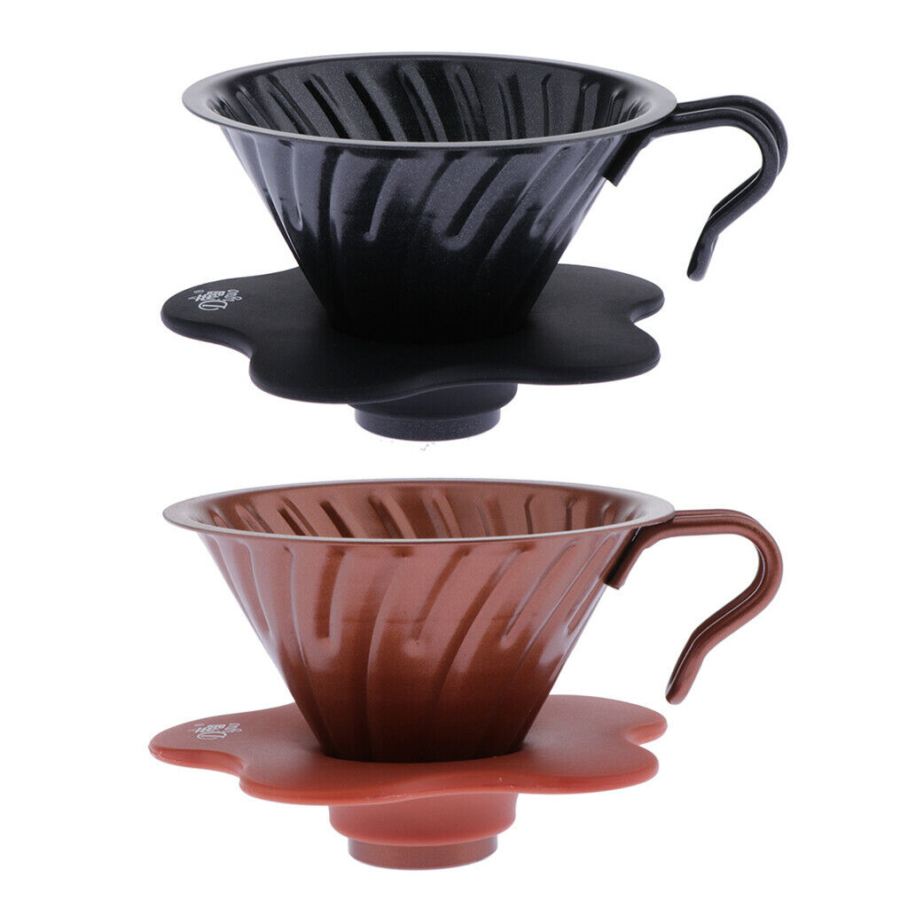1 Pc Stainless Steel Pour Over Cone Coffee Dripper Cup Filter Holder, Golden