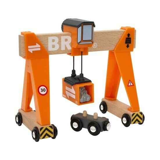 33732 BRIO Gantry Crane Railway Train Wooden Accessories 4 Pcs Children 3+ Years