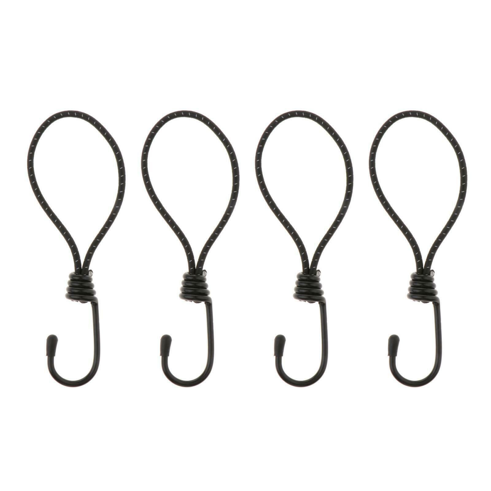 4 Pieces Bungee Cord Elastic Stretch Rope with Hook Canopy Tarp Tent Accessories