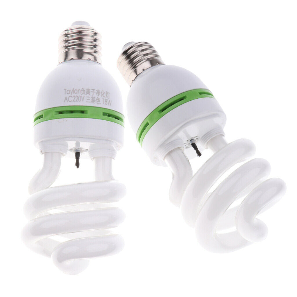 2 Pcs E27 Negative Ion Spiral Light Bulb Ionizer Anion Air Purifier Bulb 18W