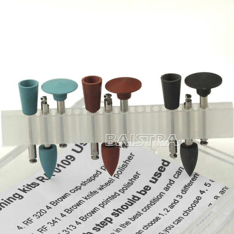 10X Dental Lab Diamond Assorted Polishing Burs Kit Amalgam Silicone Cups RA0109