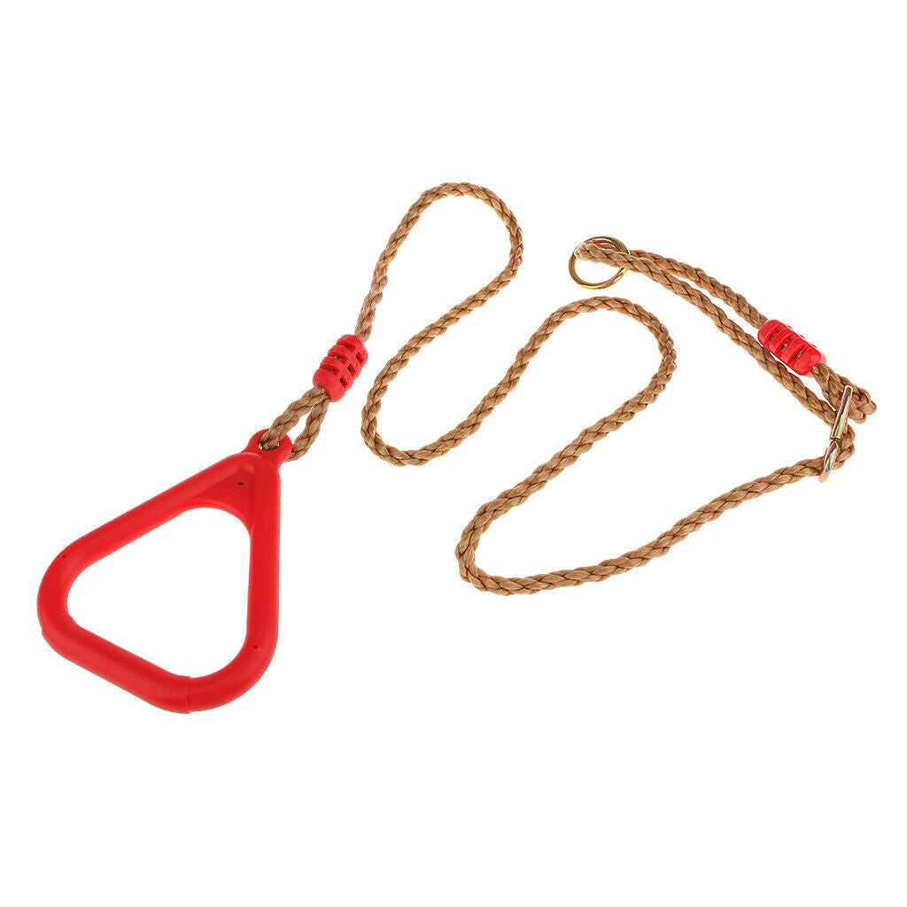 Triangle Plastic Strength Training Rings w/ Straps Buckles Fitness Tool Red