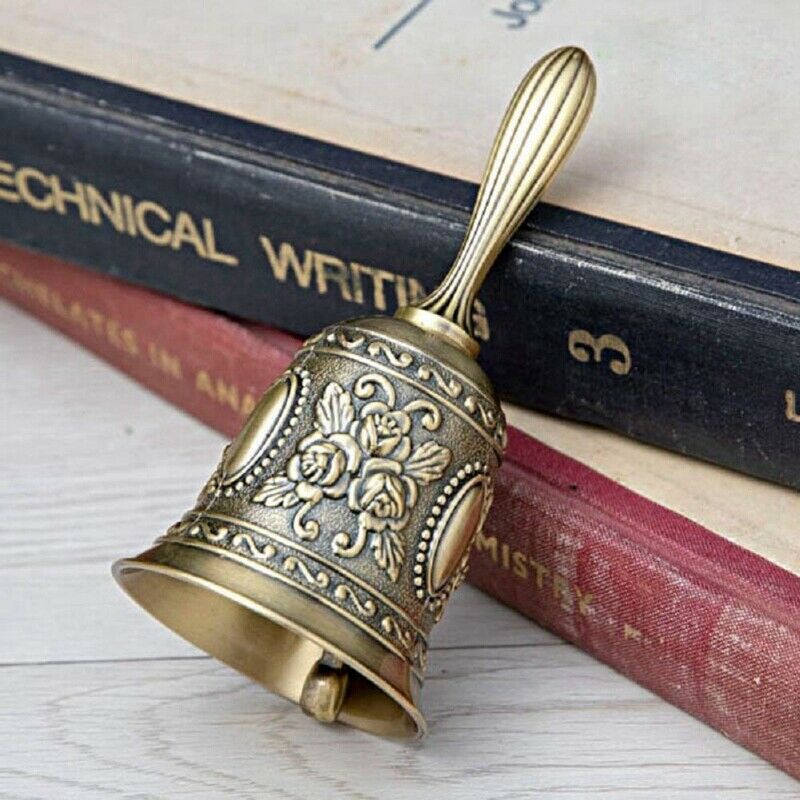 Hand Bell, Metal Tone  Alarm Hand Hold Service Call Bell Desktop Bell Tea DinnR3