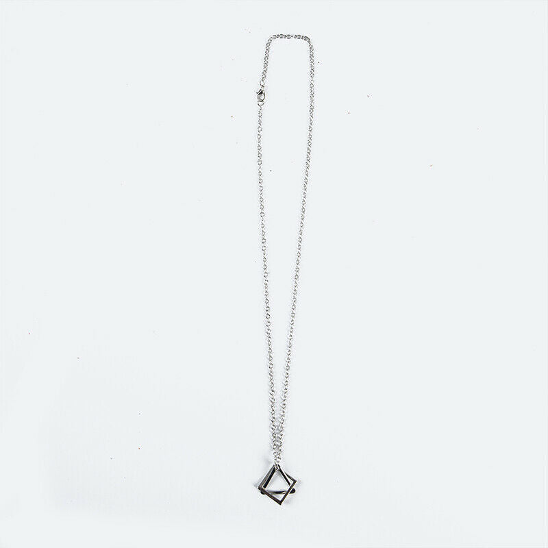 Fashion Simple Pendant Necklace Women Stainless Steel Geometric Interlock.l8