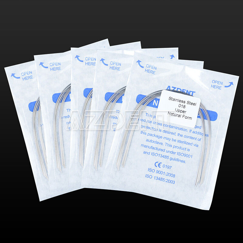50Bags Dental Orthodontic Arch Wires Stainless Steel Nature Round 018 Upper AZ