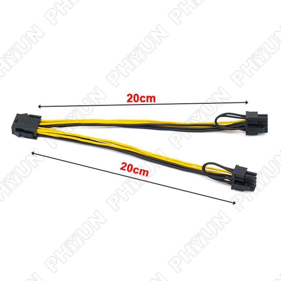10x EPS CPU 8 Pin to Dual 8 (6+2) Pin PCIE Male Adapter Power Supply Cable 22cm