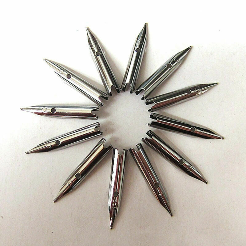 10X 0.38mm Universal Fountain Pen Point Fine Nibs Alloy Replacement Accessories
