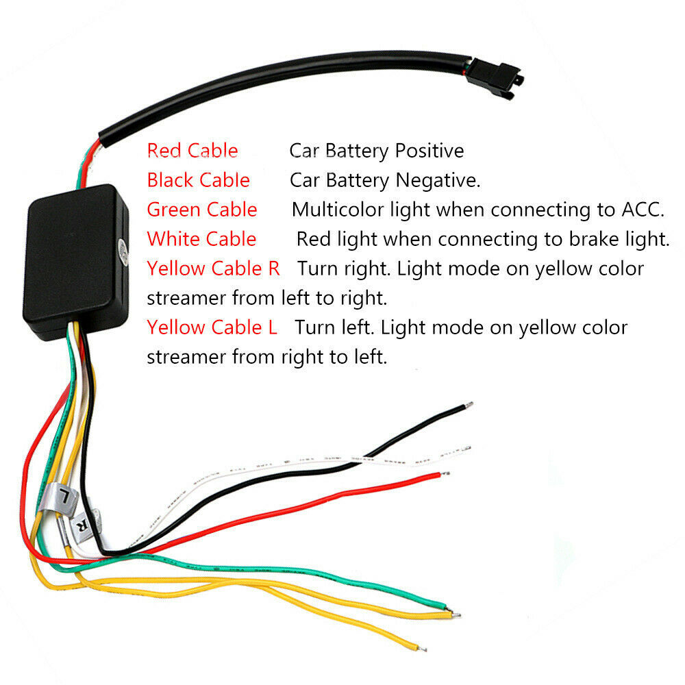 120cm 47" Car LED Light Strip Rear Trunk Tail Dynamic Streamer For Brake&Turning