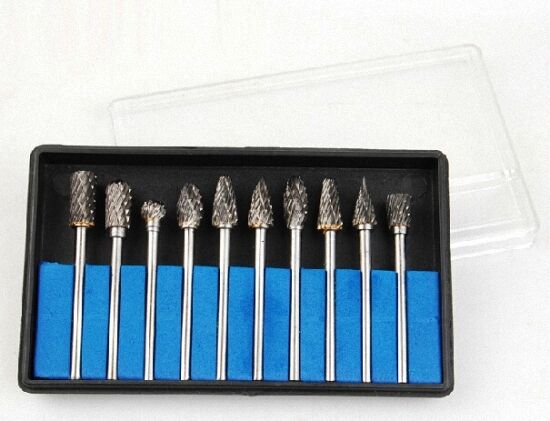 10 Pcs Solid Carbide Bur Burr Double Cut Set 2.35mm Shank [M_M_S]