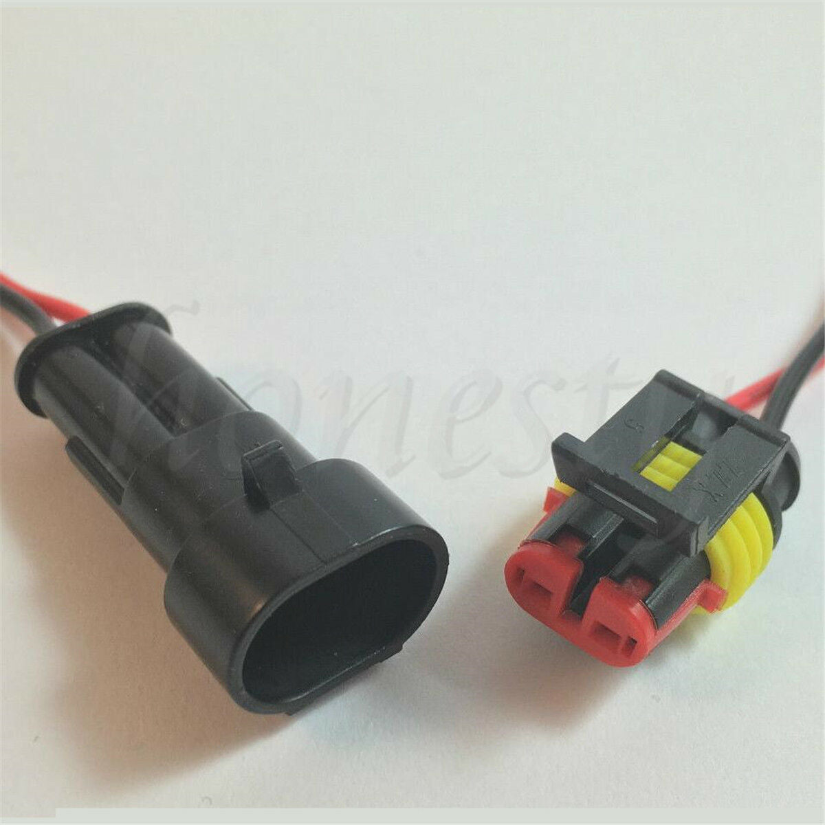 Two set 2 Pin Way Sealed Waterproof Electrical Wire Connector Plug Car Auto