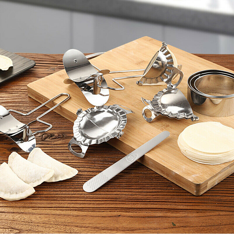 7Pcs Stainless Steel Dumpling Maker Dough Cutter Pie Ravioli Empanada Press Mold