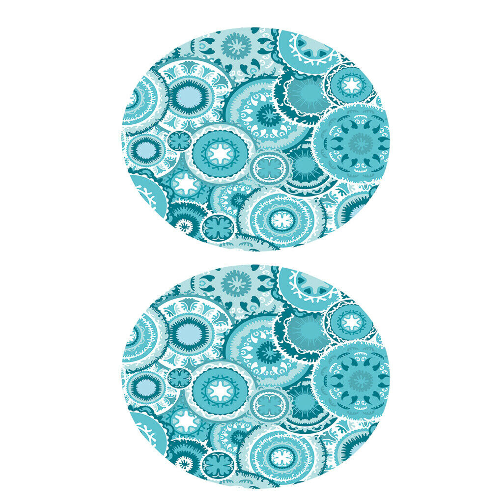 2pcs Table Cover Outdoor Elastic Edged Tablecloth 47" Round Reusable Blue
