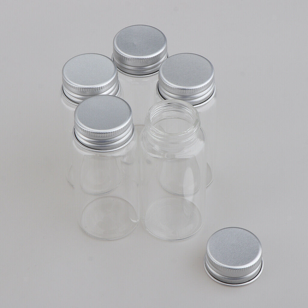 5Pcs Refillable Glass Makeup Bottles Cosmetic Pills Storage Containers 55ml