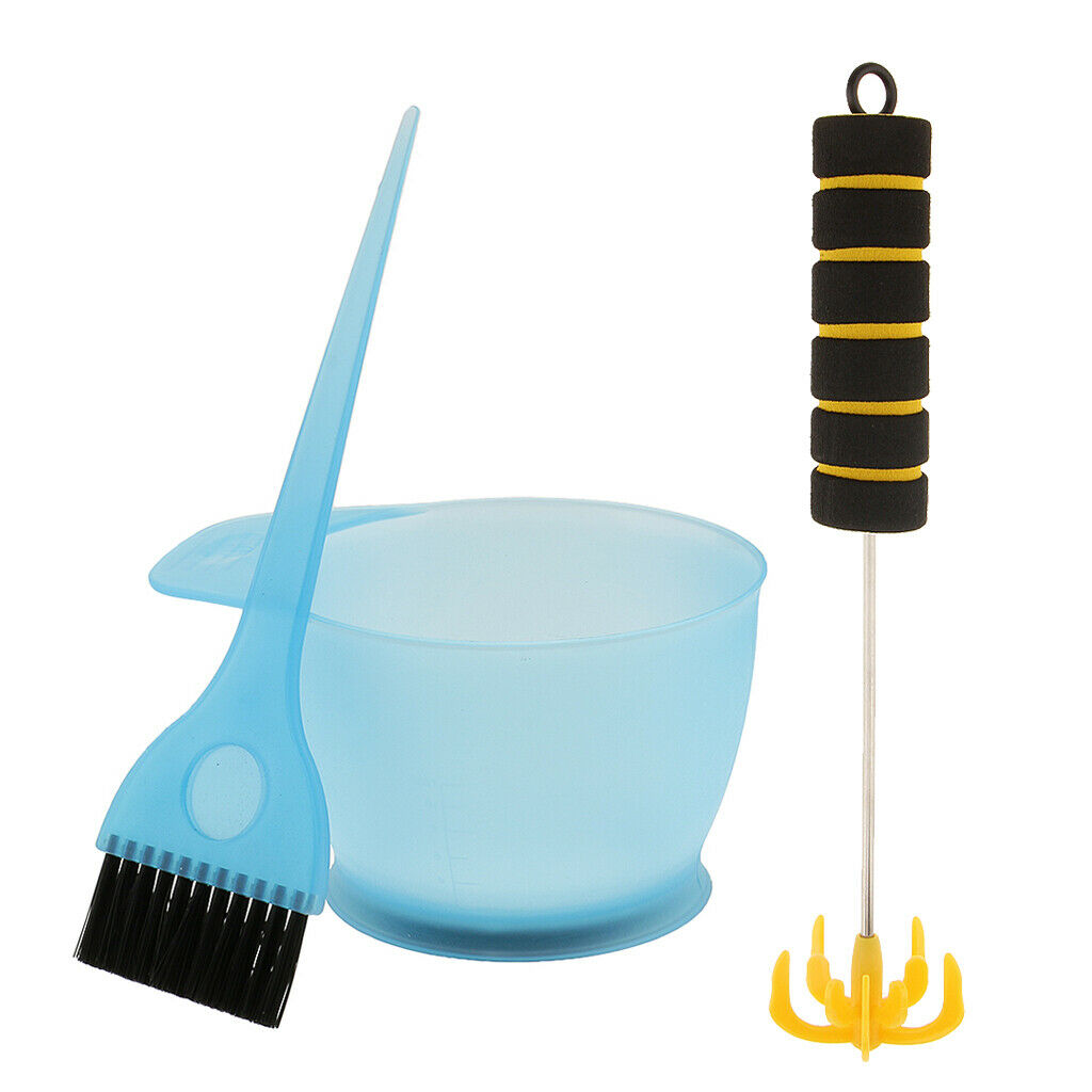 Salon Hair Color Dye Bowl Brush Stirrer Set Highlighting Lowlight Tint Tools