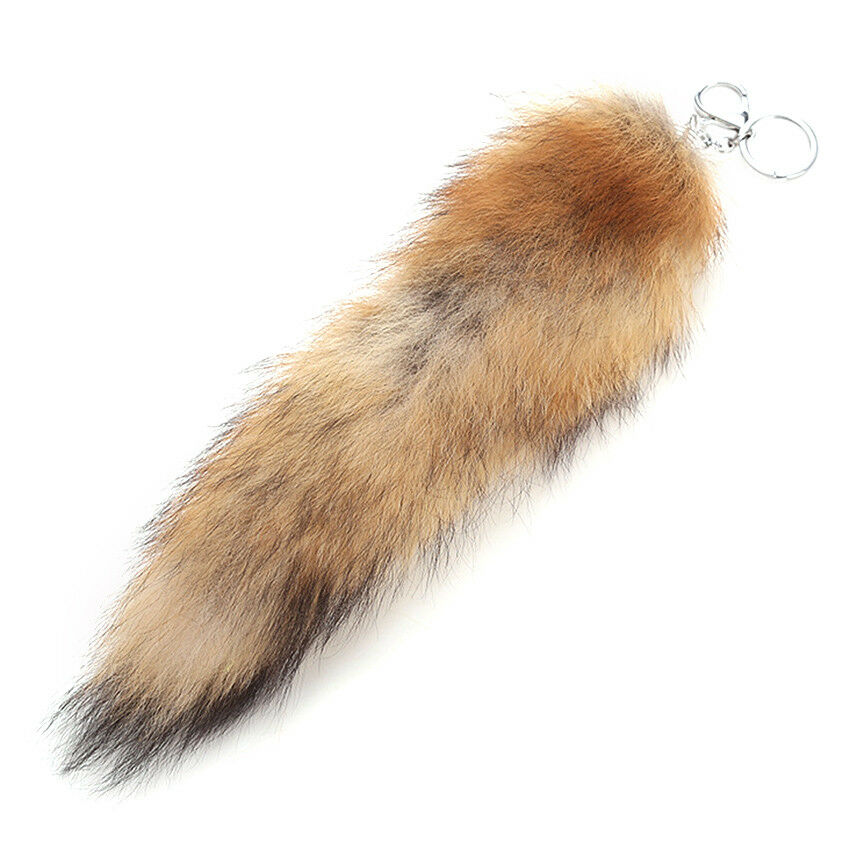 Simulation Large Fox Fur Tail  Keychain Tassel Bag Tag Chain Car Hangings Key