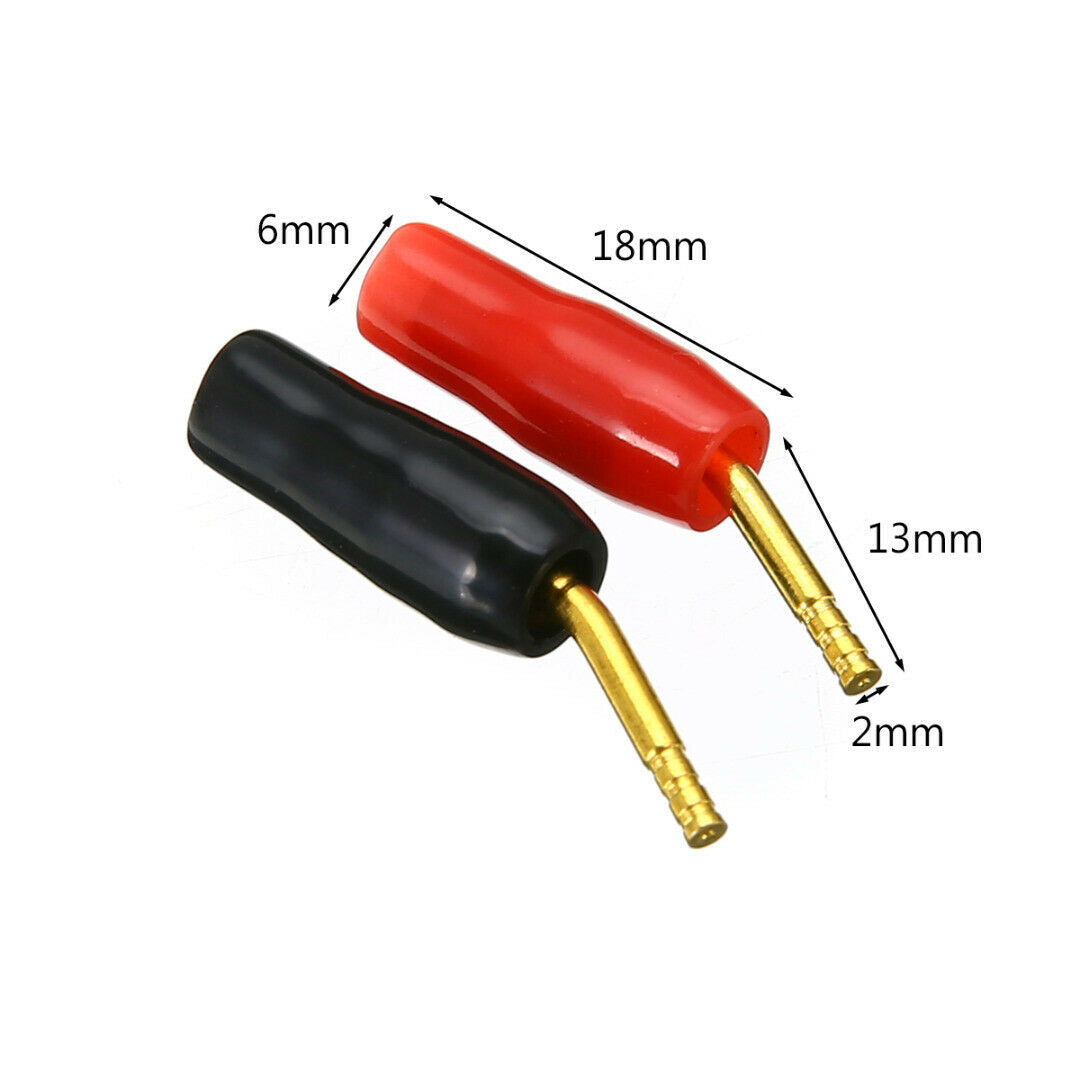 10pcs Banana Wire Pin Plug Speaker Connectors Screw Lock 2mm For Wire Cable Hifi