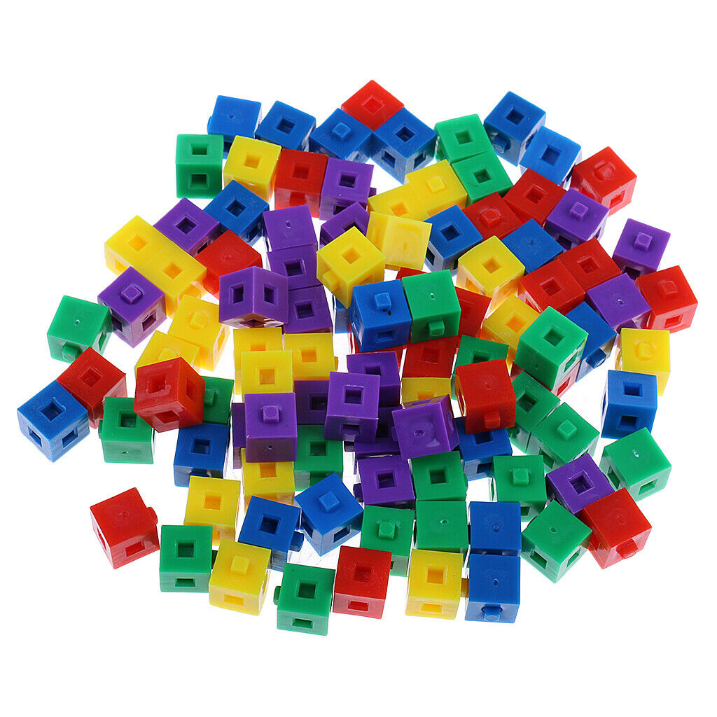 100pcs Stackable Cubes Link Construction Game 5 Colors to Create Different