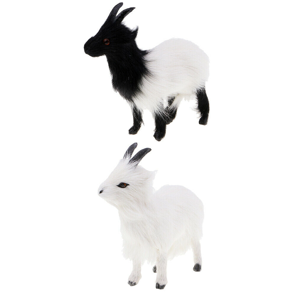 2x Craft Decoration Ornament Simulated Christmas Goat Sheep Christmas Gift