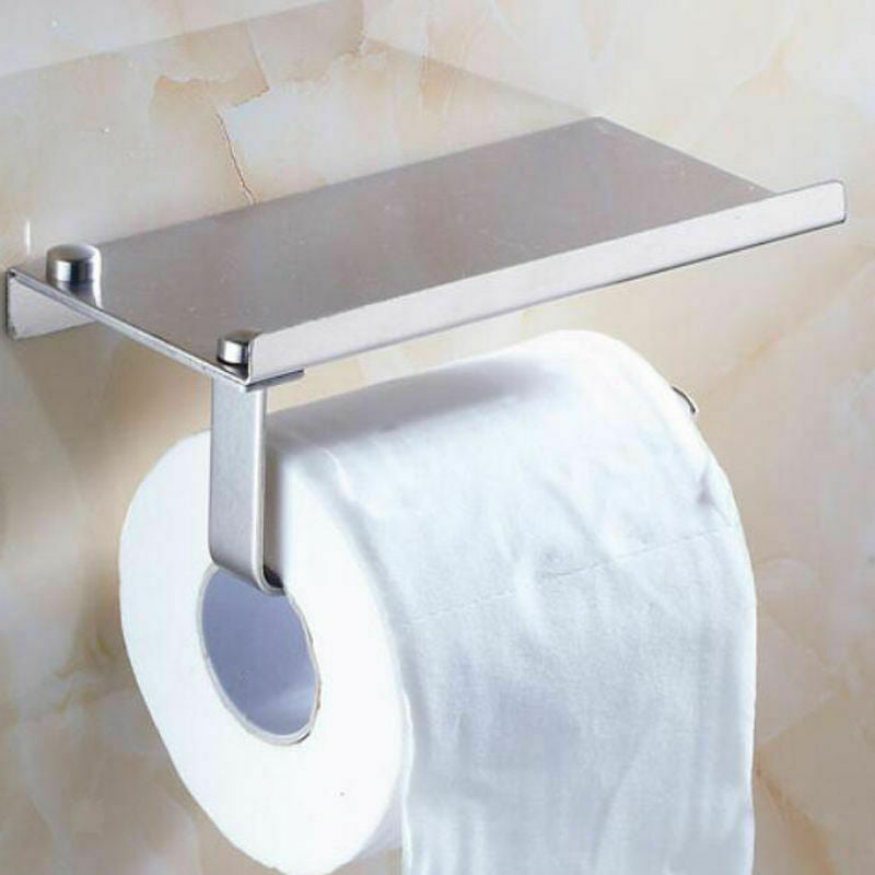 Bathroom Toilet Paper Holder Tissue Dispenser Towel Rack Polished Chrome
