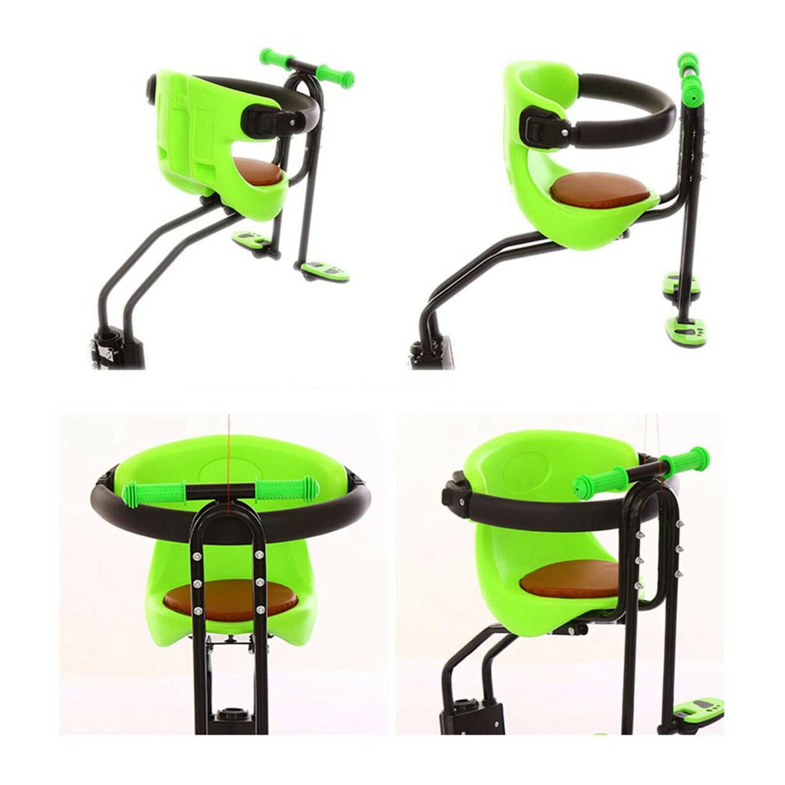 Bike Bicycle Baby Kids Seat Saddle Children Carrier with Handrail Foot Rest
