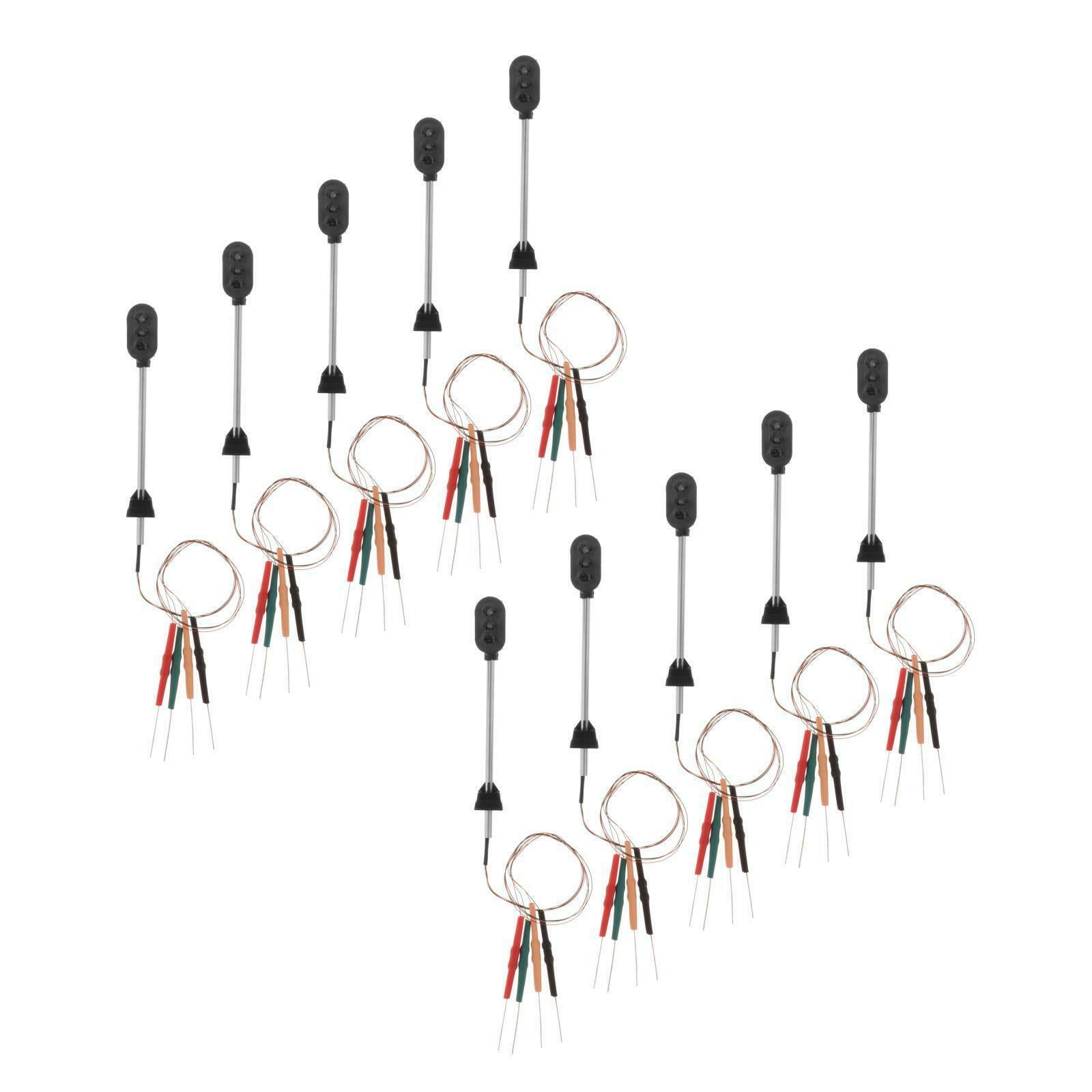 10pcs Mini Traffic Light Street Railway Signal Light Diorama 1/100 HO Gauge
