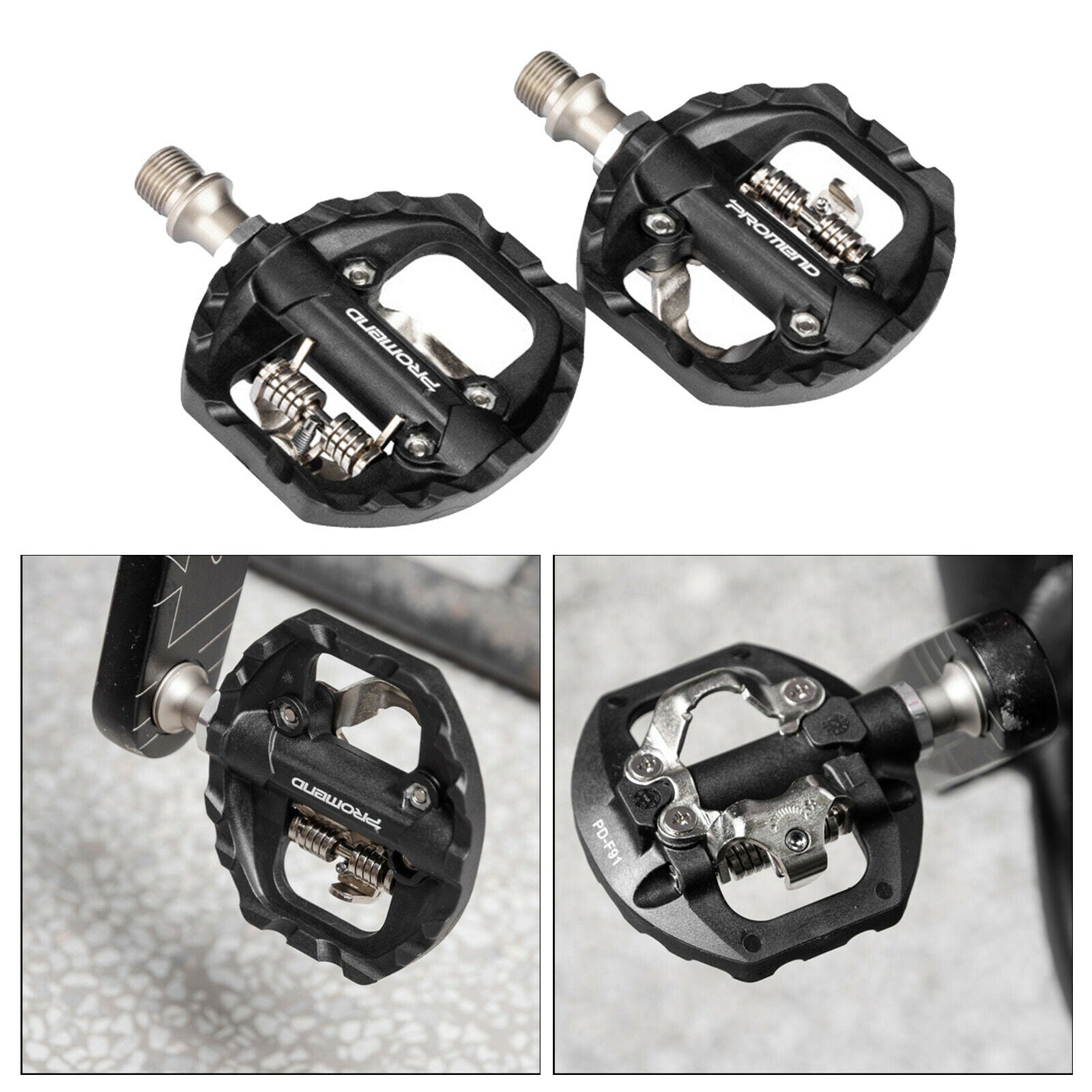 Pair MTB Mountain Bike Self-locking Cleats Clipless Pedal SPD DU 3 Bearings
