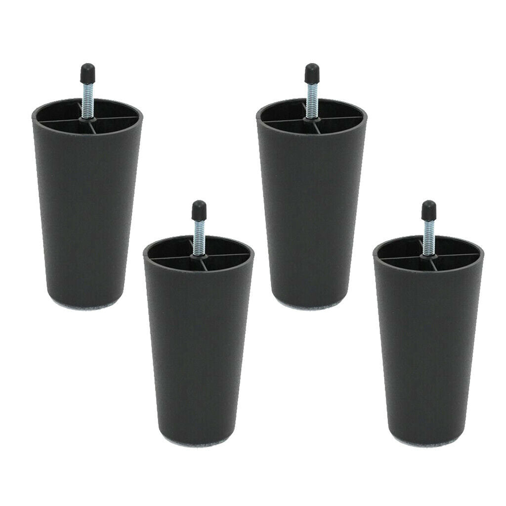 Set of 4/4pcs Bed Sofa Couch Legs Replacement Bed Riser 125mm Black Color