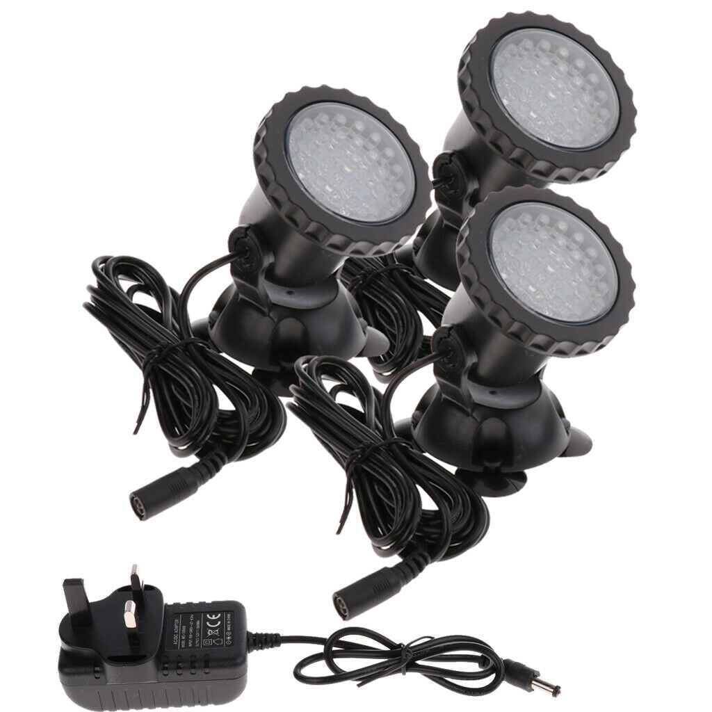 3pcs 36LED 7-Color Underwater SpotLight Waterproof Aquarium Pond Fish Tank Lamp