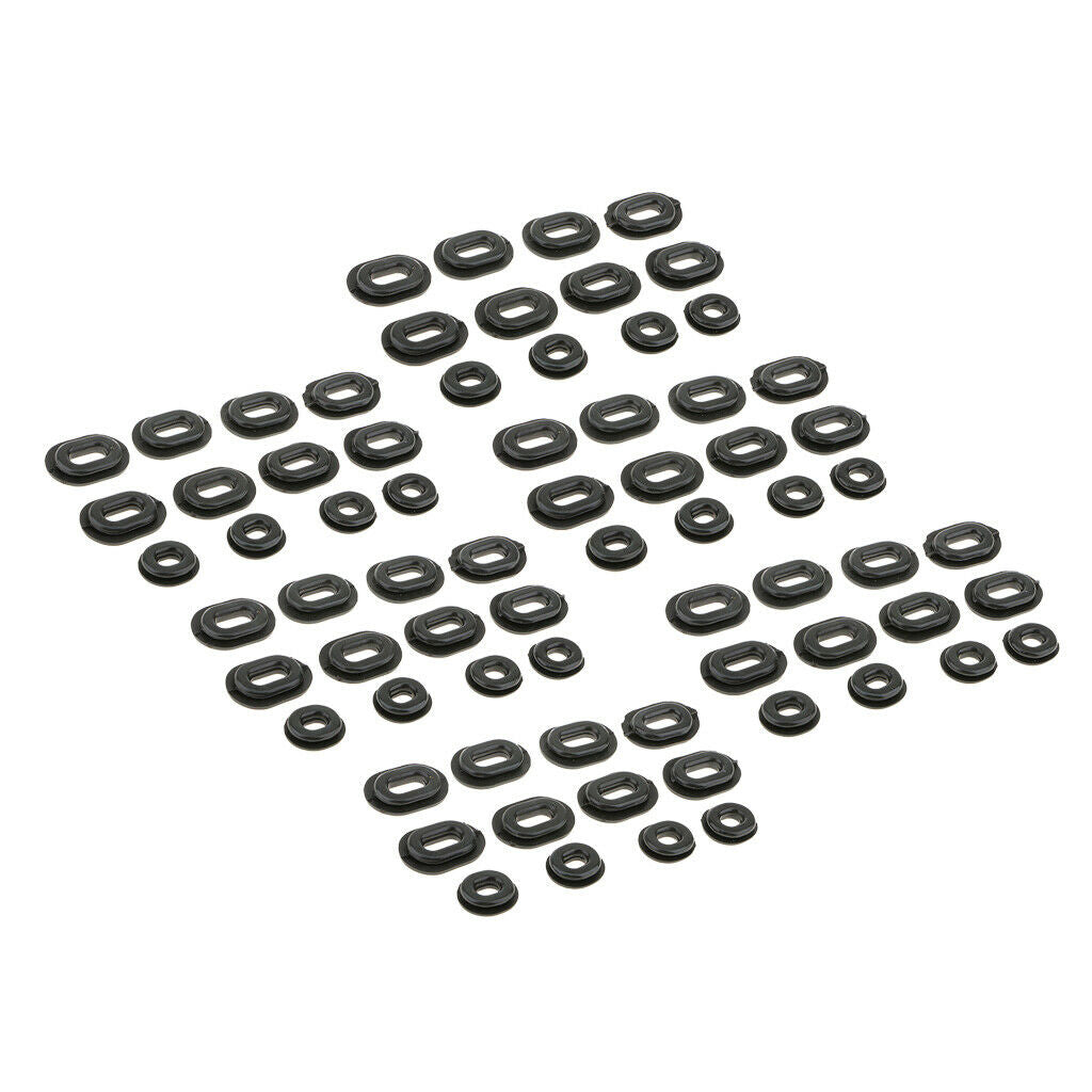 72 Pcs Black Rubber Side Cover Grommets For Motorcycle Car Auto CG125