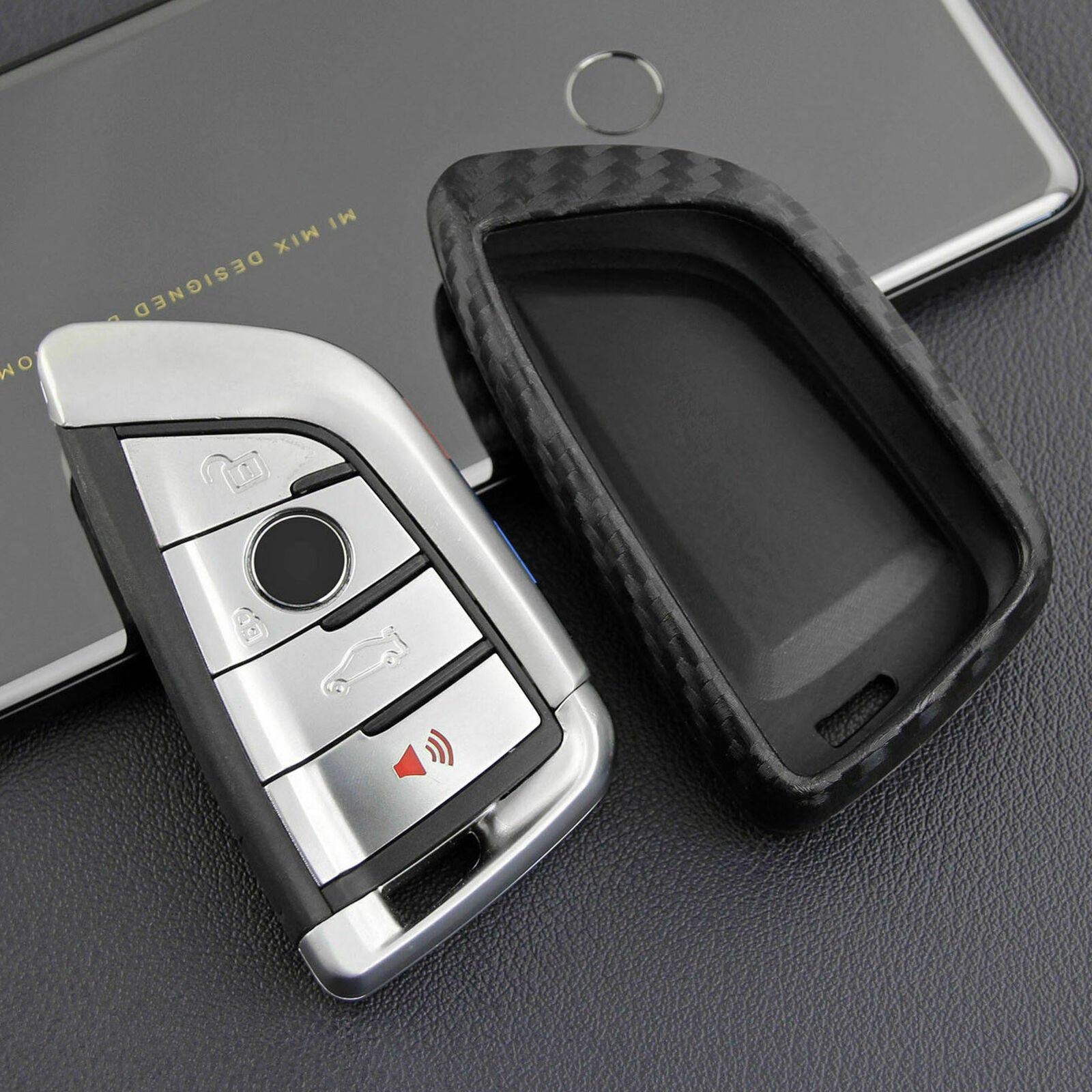 Fiber Style Silicone Smart Key Fob Cover For BMW 1 3 4 5 6 7 X1 X3 Series