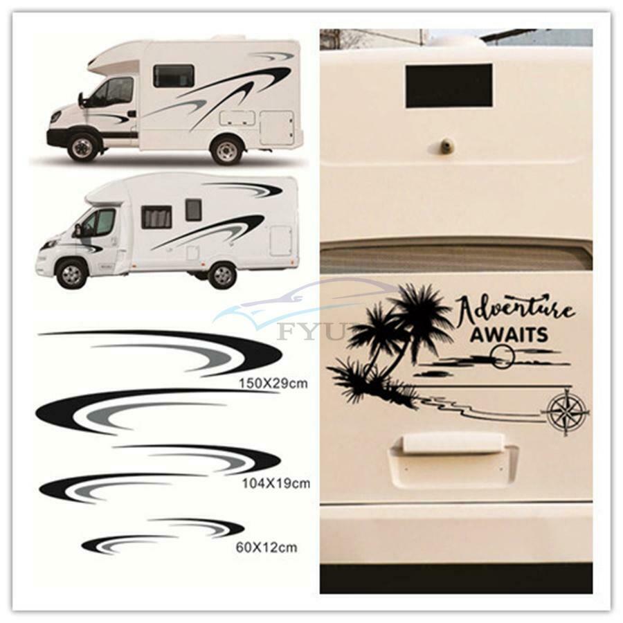 7 Pieces Sun-proof Waterproof Vinyl Car Decoration Decals For Camper RV Trailer