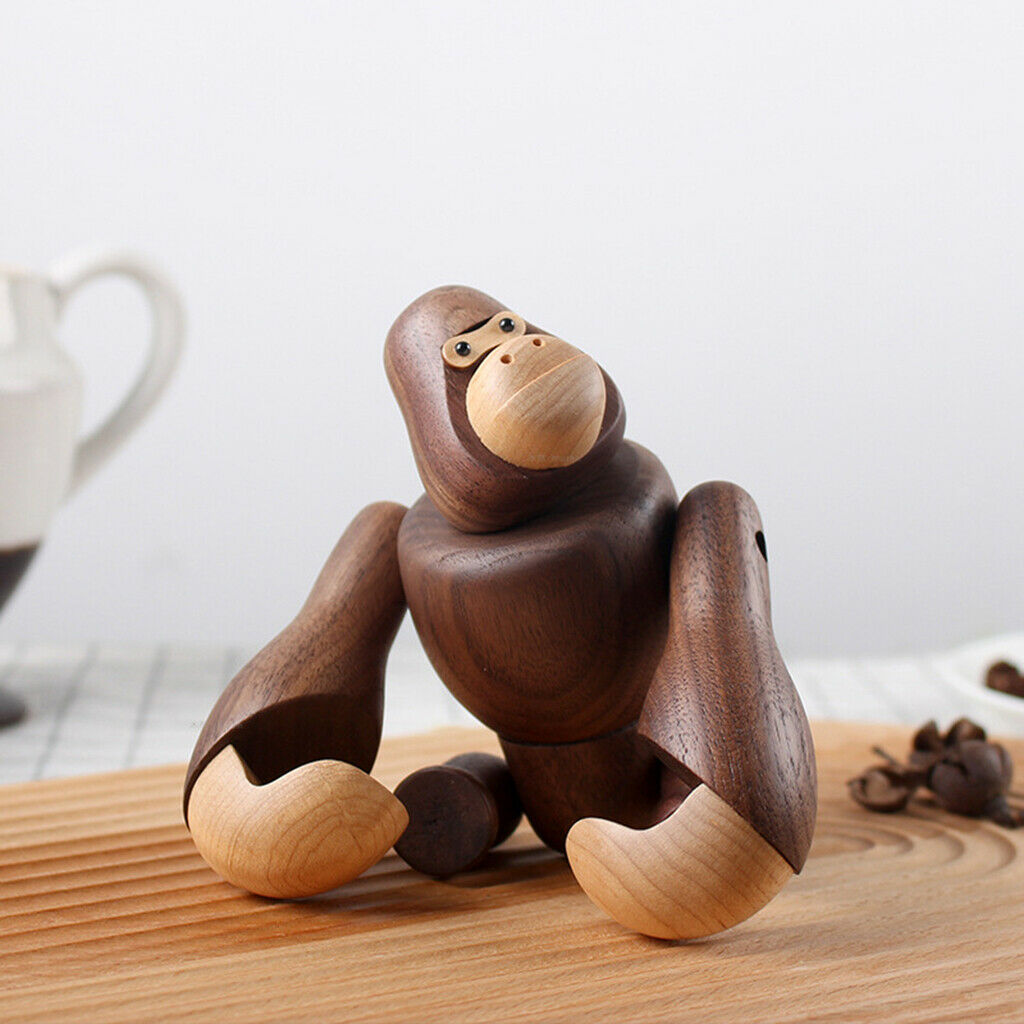 Creative Chimpanzee Statue Wooden Sculpture Home Porch Shelf Porch Decor