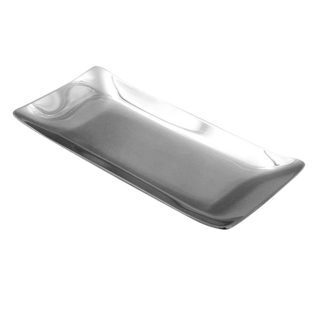 Stainless Steel Towel Dish Snack Tray Fruit Salad Plate Napkin Holder,Flat