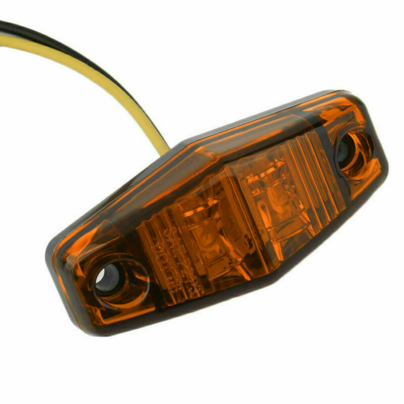 10x Red Amber LED 2.5â€ Side Marker Lights Truck Trailer Camper RV Waterproof 12V