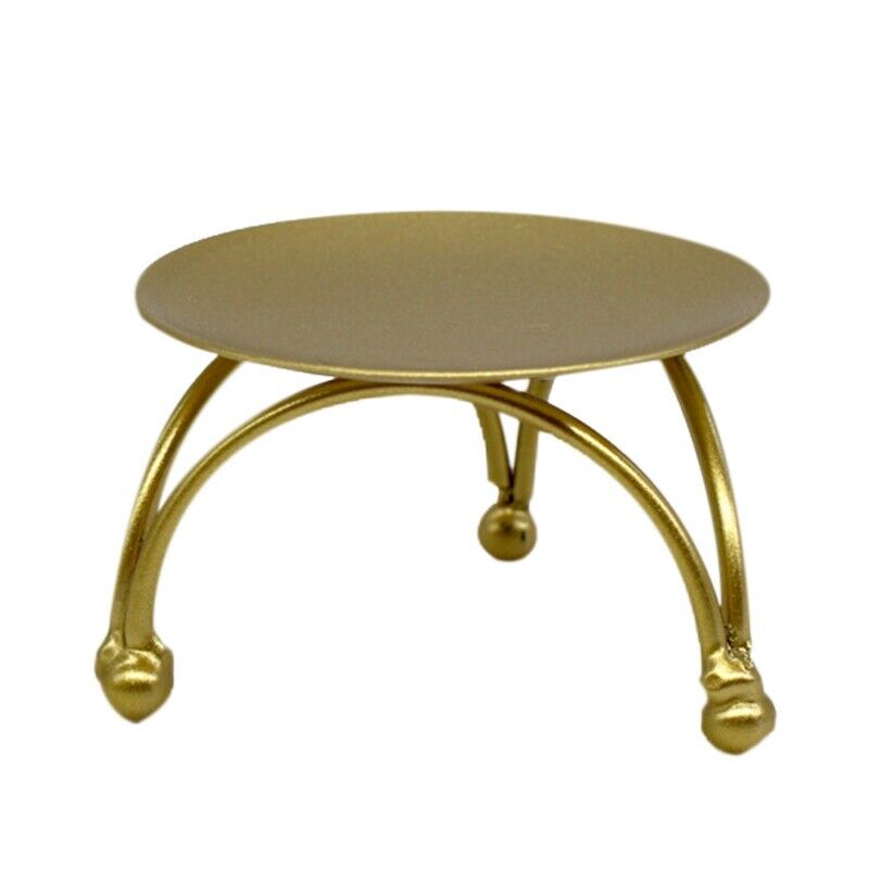 European Style Candlestick Iron Candle Holders Retro Round Table Golden For HoK2