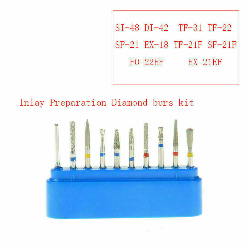 30 Packs AZDENT Inlay Preparation Diamond Burs Hold FG-104 Dental For Handpiece